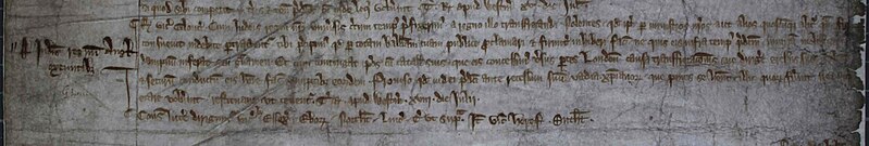 File:Letter from King Edward I to the Sheriff of Gloucester, dated 18 July 1290 C54 107, m. 5.jpg