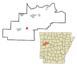 Location in Logan County and the state of Arkansas