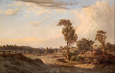 The landscapes of early Melbourne artist Louis Buvelot were particularly influential on the Heidelberg School.