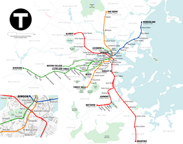 Lijnenkaart van Boston