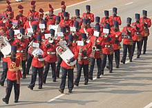 The band during the Republic Day Parade of 2012. Madras Sappers Centre Band during the Republic Day Parade.jpeg