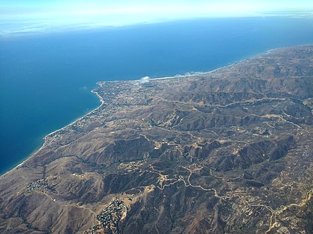 Residential developments in the mountains above Malibu coast
