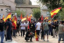 Rally of Falange in contemporary Spain Manifestacio Falange d'Arenys de Munt.jpg