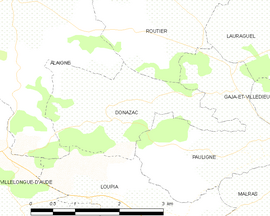 Mapa obce Donazac