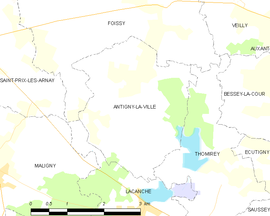 Mapa obce Antigny-la-Ville