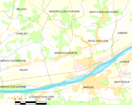 Mapa obce Nazelles-Négron