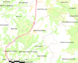Mapa obce Labastide-Murat