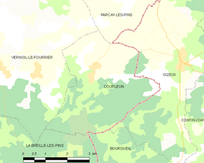 Poziția localității Courléon