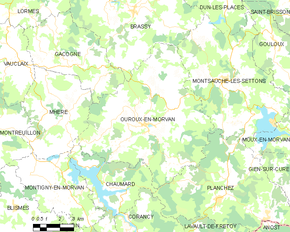 Poziția localității Ouroux-en-Morvan