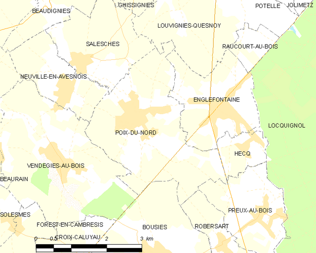 Poziția localității Poix-du-Nord