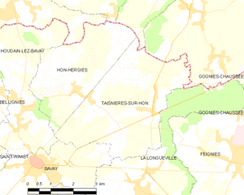 Mapa obce Taisnières-sur-Hon