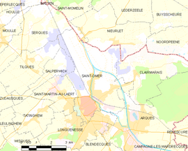 Mapa obce Saint-Omer