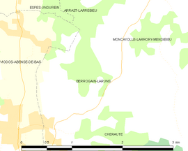 Mapa obce Berrogain-Laruns