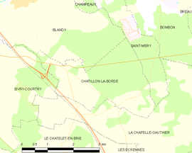 Mapa obce Châtillon-la-Borde