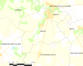Mapa obce Magné