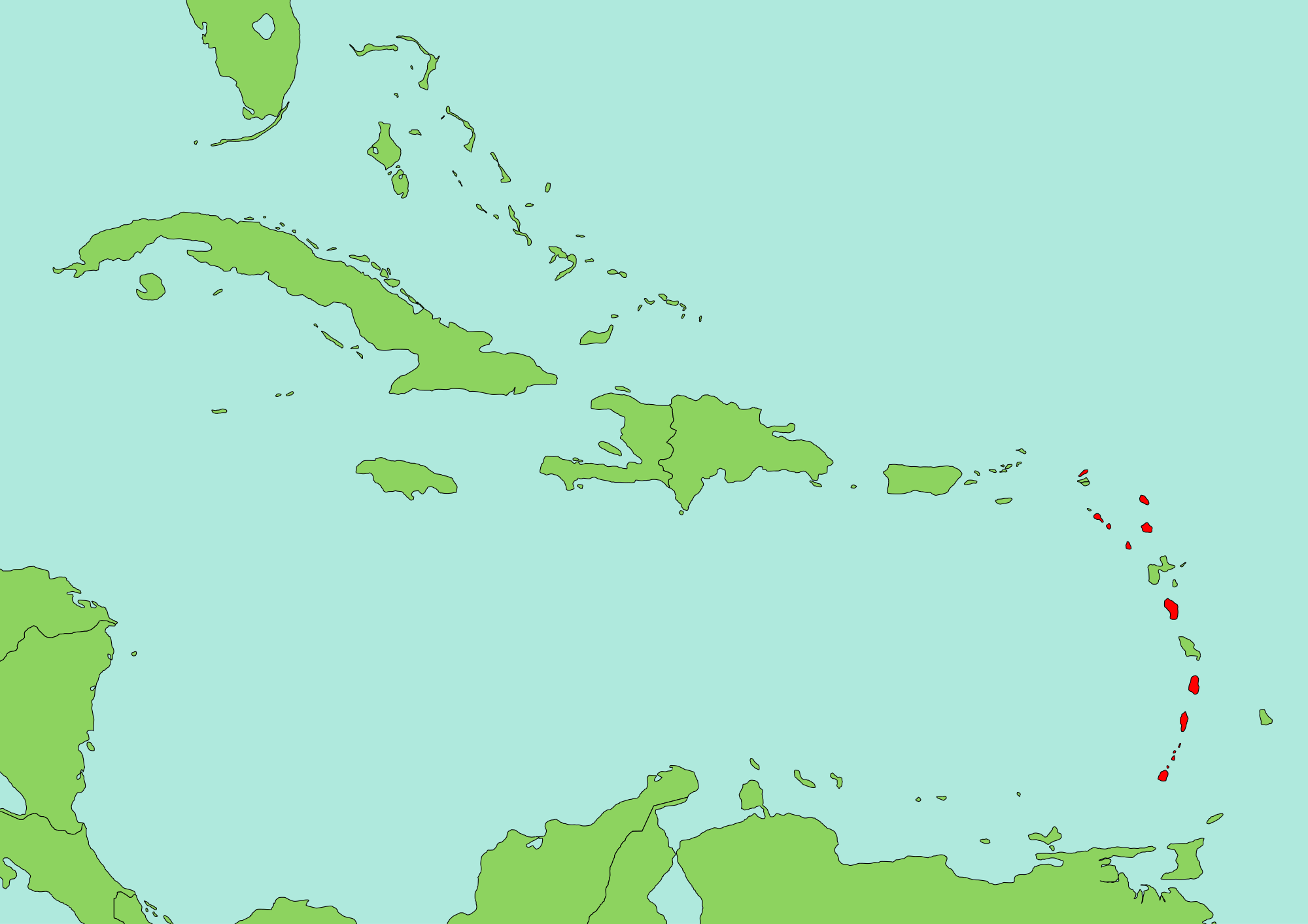 Blank Map Of The Caribbean