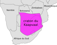 Map of Kaapvaal craton-fr.svg