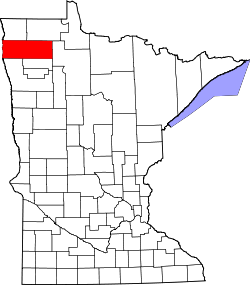 Karte von Marshall County innerhalb von Minnesota