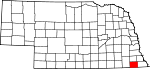 Map of Nebraska highlighting Pawnee County.svg
