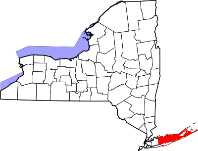 Locatie van Suffolk County in New York