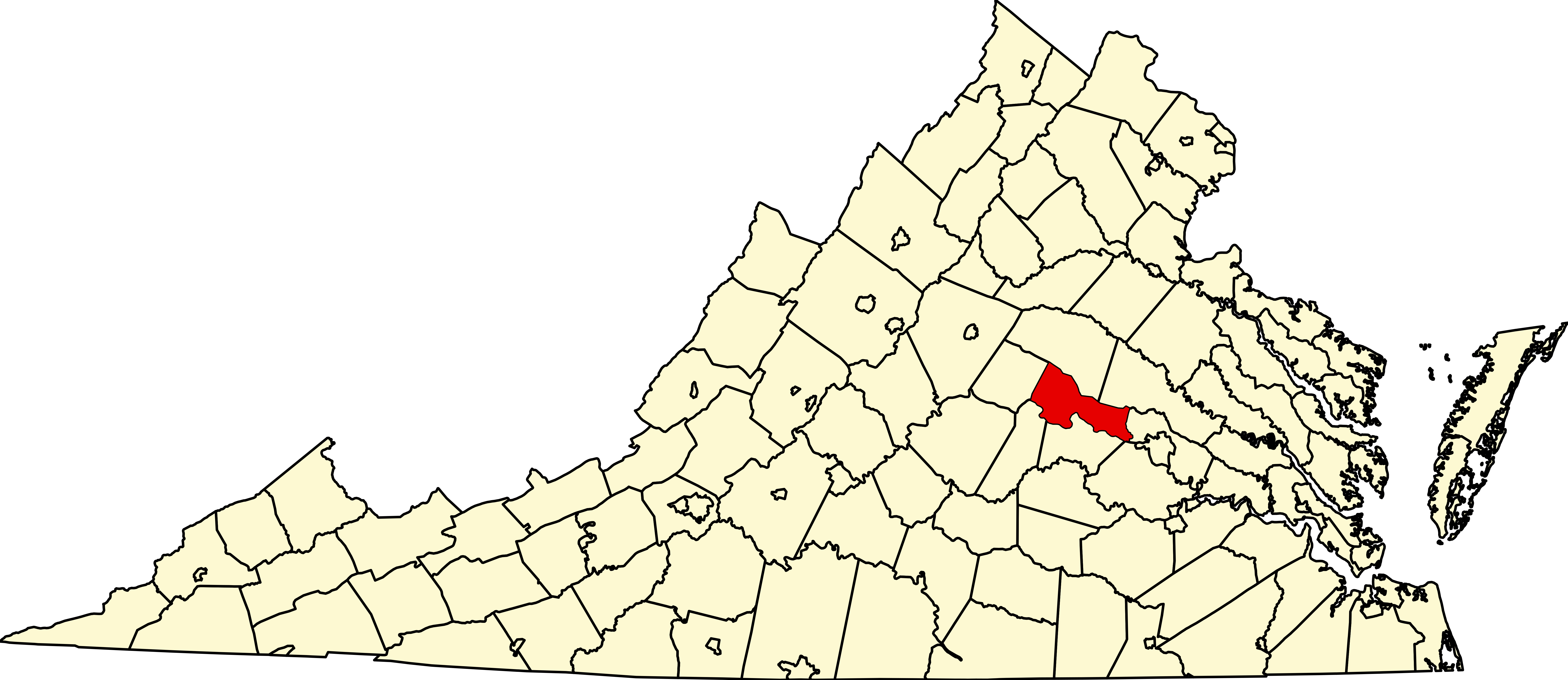 Map Of Goochland County Va File:Map of Virginia highlighting Goochland County.svg   Wikimedia 