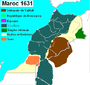 Image originale 2 Maroc vers 1631. Des changements à faire. Enlever les frontières qui n'existaient pas. Changer les couleurs.