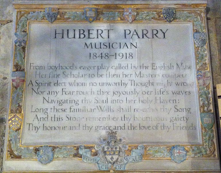 File:Memorial to Hubert Parry in Gloucester Cathedral.jpg
