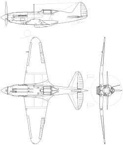 A MiG–3 háromnézeti rajza