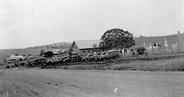 Milbong (St Luke's) Lutheran Church and cemetery, circa 1930