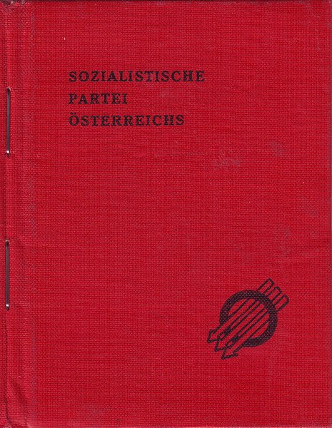 File:Mitgliedsbuch der Sozialistischen Partei Österreichs (SPÖ), 1955, Vorderansicht.jpg