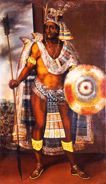 Emperor Moctezuma II of the Aztec Empire wearing a tilmàtli