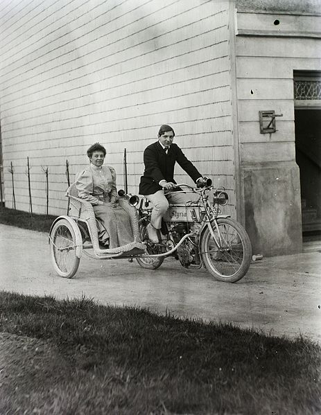 File:Motorcycle with sidecar, Austrian brand Fortepan 86307.jpg