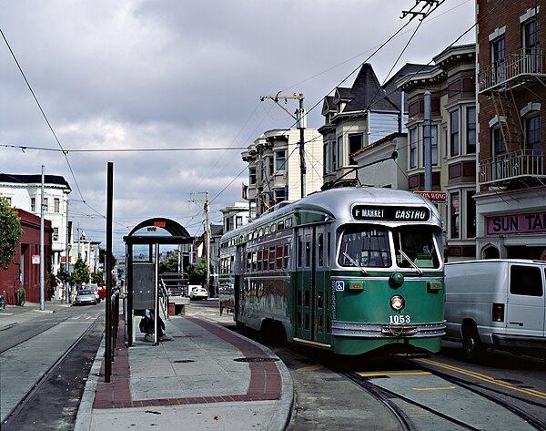 Streetcar #1053 at 17th and Castro in 1999