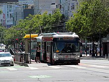 Muni route 7 bus at Market and Van Ness, June 2017.JPG