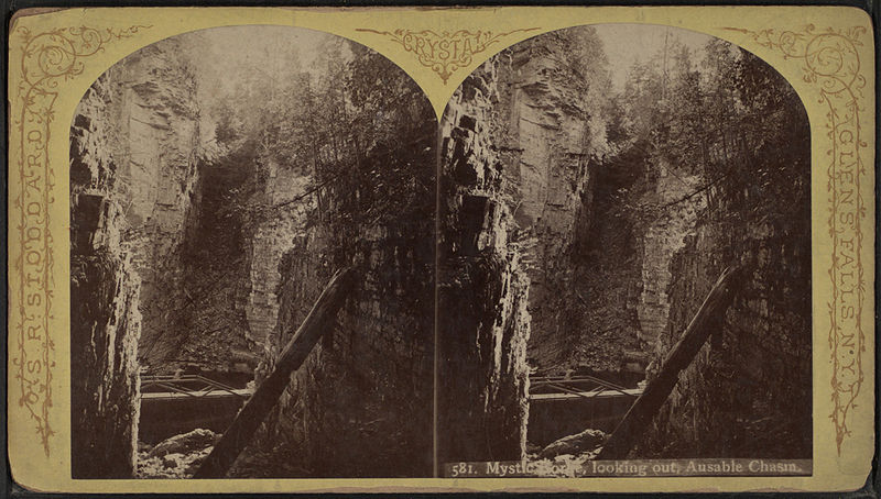 File:Mystic Gorge, looking out, Ausable (Au Sable) Chasm, by Stoddard, Seneca Ray, 1844-1917 , 1844-1917.jpg