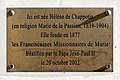 2002 - Français : Plaque commémorative sur la maison natale d'Hélène de Chappotin de Neuville, rue Clemenceau à Nantes