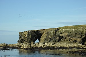 Das Nordende von Faray; am Übergangsdamm zum Holm