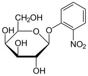 O-nitrofenyyli-β-D-galaktopyranosidin rakenne