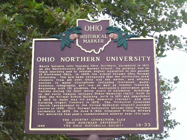 An Ohio historical marker outlining the institution's history