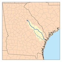 Map of the Ogeechee River watershed showing the Canoochee River