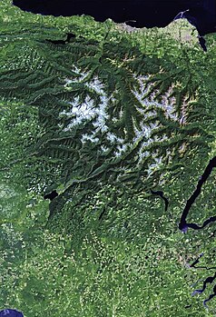 Satellittbilde av Olympic National Park