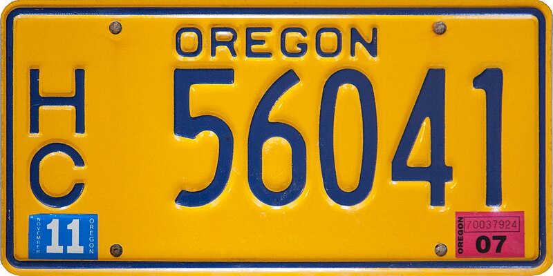 File:Oregon Motor Home License Plate - HC Prefix Tall, Waldale.jpg