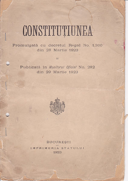 File:Page 1 of 1923 Romanian Constitution.jpg