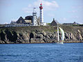 La pointe Saint-Mathieu avec son sémaphore, son phare et les ruines de l'abbaye.