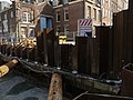 Pile sheeting around the excavation & former tram-depot, in Amsterdam Old-West, district Kinkerbuurt - Damwanden om de bouwput van het project De Halllen, Amsterdam Kinkerbuurt, 2014.jpg