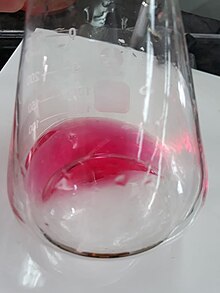 Pink colour in a titration conical flask.jpg