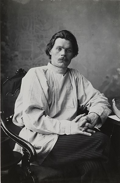 File:Portrait of Maxim Gorky sitting in an armchair wearing a light shirt. (14728267252) (cropped).jpg