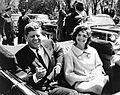 President and Mrs. Kennedy in motorcade, 03 May 1961.jpg