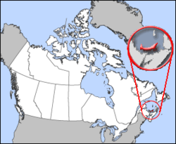 Map of Canada with இளவரசர் எட்வர்ட் தீவு Prince Edward Island highlighted