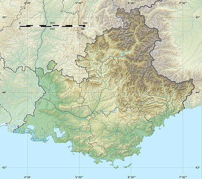 Location map Γαλλία Προβηγκία-Άλπεις-Κυανή Ακτή